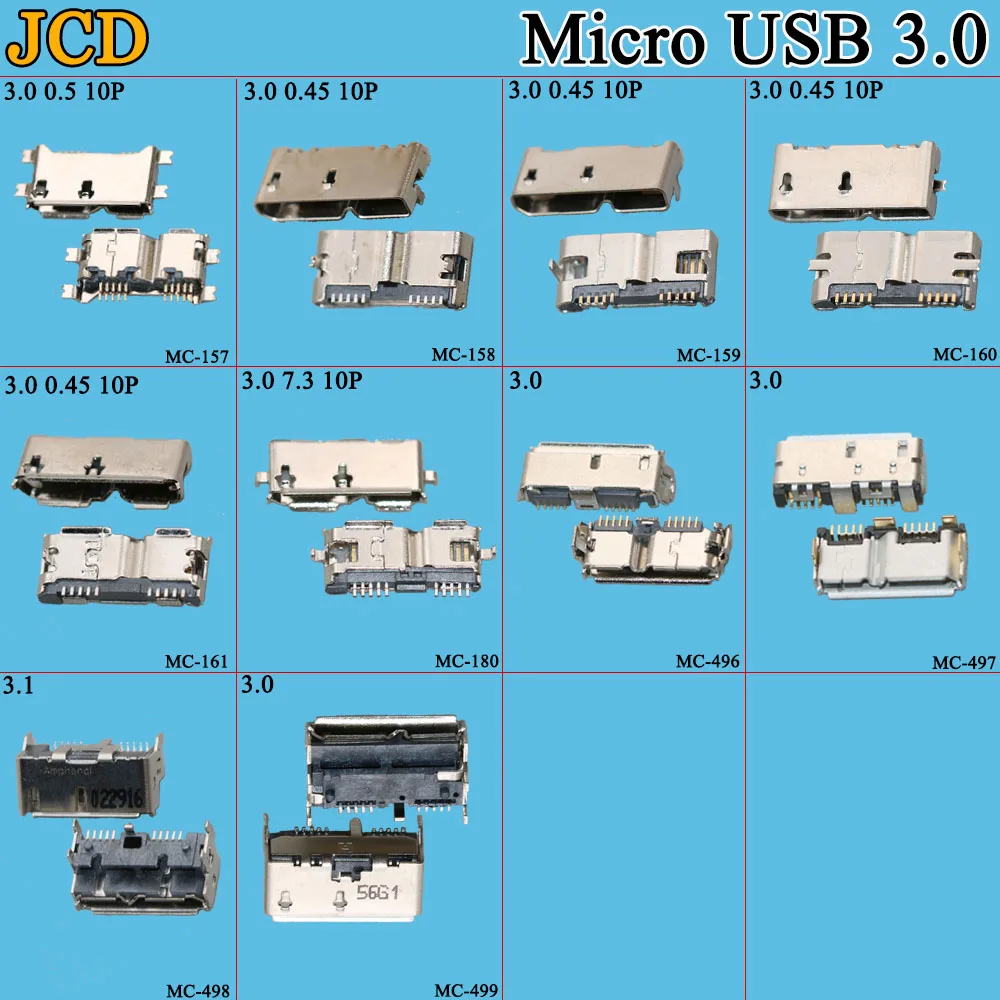 JCD Micro USB 3 0 1 Тип DIP гнездо DIP2 10Pin разъем для мобильных жестких дисков интерфейс