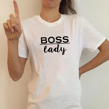 

Boss Lady Stylish T Shirt for Women Summer O-neck Tee Shirt Femme Short Sleeve Women Cotton T Shirt Top Harajuku T-shirt Femme