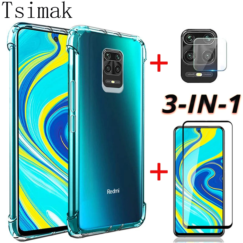 3 в 1/силиконовый чехол Redmi Note 9s для Xiaomi 8 9 Pro Max Защитная пленка экрана из