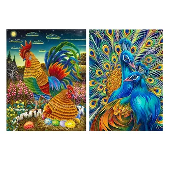 

Diamond Painting Handmade Chicken Picture of Rhinestone 5D Diy Picture of Rhinestone Diamond Embroidery & Peacock Cross