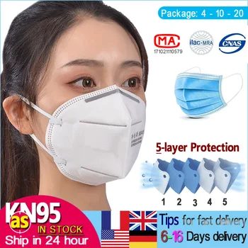 

Jingbeisi kn95 face mask 4 10 20 pcs hygie disposable filter masks 5 layer of harmful 95% hygiene mask filter Fast delivery