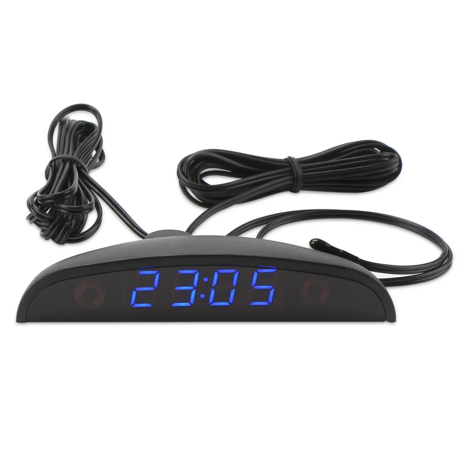 Us 12 49 Led Car Clock 24 Hour Thermometer Car Inside Outside Temperature Meter Digital Battery Voltage Monitor Dc 8 28v Voltmeter In Clocks From