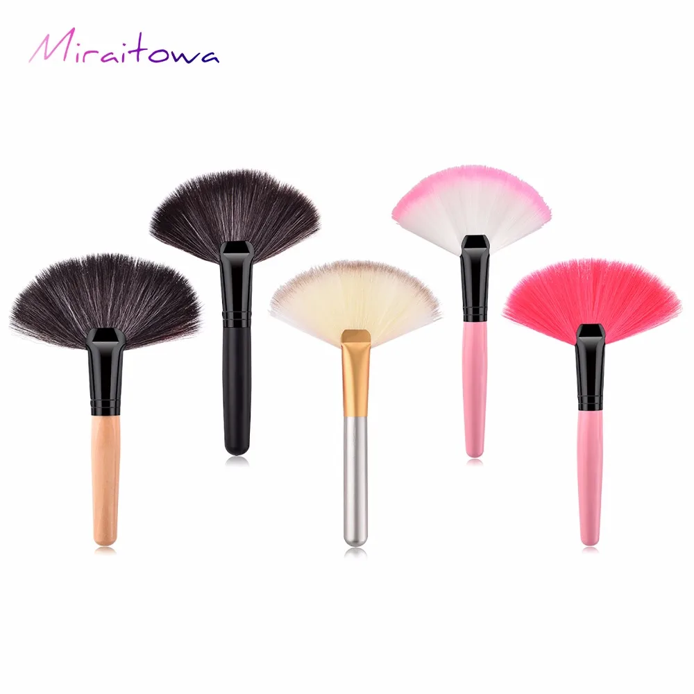 Big Fan Shape Makeup Brush Loose Powder Brusher Cosmetic Blending Blush Makeup Multi-color Facial Beauty Makeup Tools