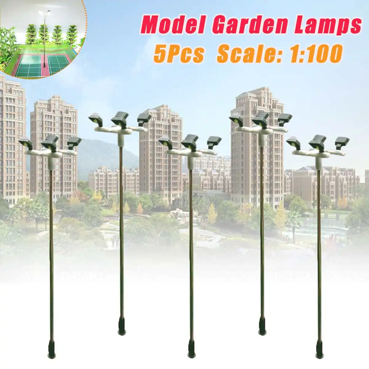 10pcs 3V HO Scale 1:100 1:87 Mini Model Railway LED Lamppost Lamp Garden Street Lights Landscape Court Outdoor Lamp Yard Light