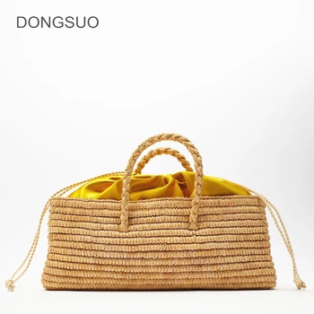 

Rattan Bag straw totes bag summer beach bucket bag women handbag braided 2020 new high quality wholesale