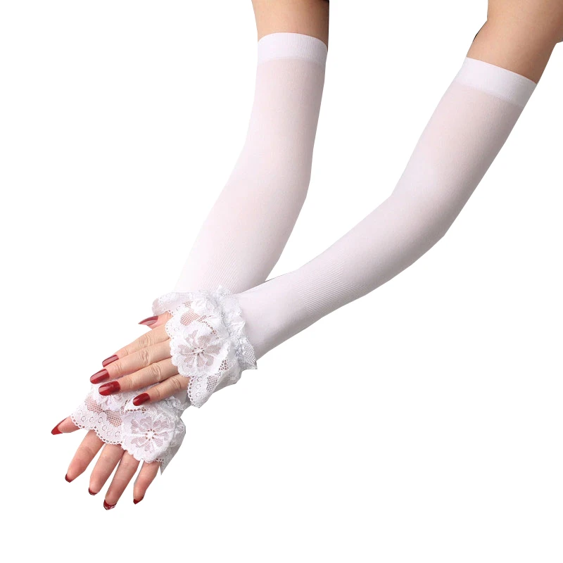 Female Sunscreen arm Sleeve Driving Gloves Fingerless Wrist Elastic Sleeve Summer Sun Protection