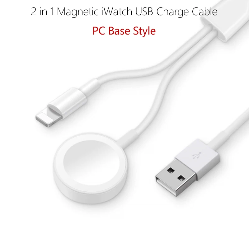USB магнитный беспроводной зарядный док-кабель для Apple Watch Series 5 4 3 2 1 Быстрое беспроводное зарядное устройство для iPhone 11 iWatch 5 адаптер - Цвет: PC 2 in 1 Cable