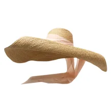 Летние модные пляжные шляпы для женщин, рыбацкая шляпа, Солнцезащитная шляпа, складная соломенная Кепка с бантом, летняя кепка, Прямая поставка# Zer
