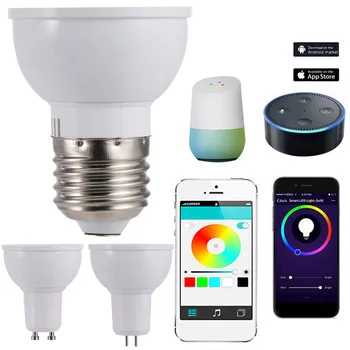 

Dimmable Wifi Smart LED Light Bulb GU10/GU5.3/E27 APP Remote Control Switch Compatible with Amazon Alexa/Google Assistant