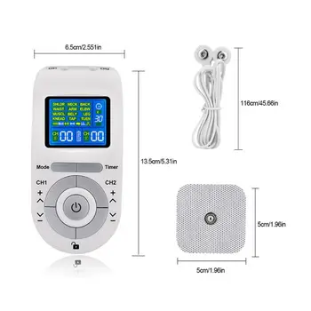 

Electric Tens Unit 12 Modes Digital Therapy Machine Electrode Pads Wire Massager 27RC
