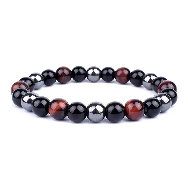 New Magnetic Hematite Bracelets Men Tiger Eye Stone Bead Couple Bracelets for Women Health Care Magnet Help Weight Loss Jewelry 10