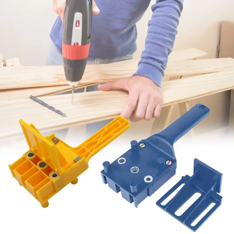 Handheld Woodworking Doweling Jig Drill Guide Wood Dowel Drilling Hole Saw Tool 