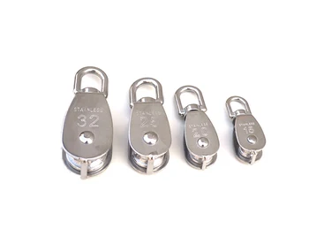 

4PCS/Set M15/M20/M25/M32 Heavy Duty Steel Single Wheel Swivel Lifting Rope Pulley Block for cable rope