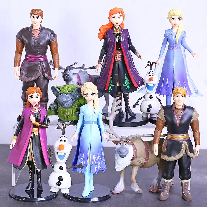 

Anna Elsa Action Figures Toys Snow Queen PVC Model Anime Toy Hans Collection Gift Children Kids Toys set