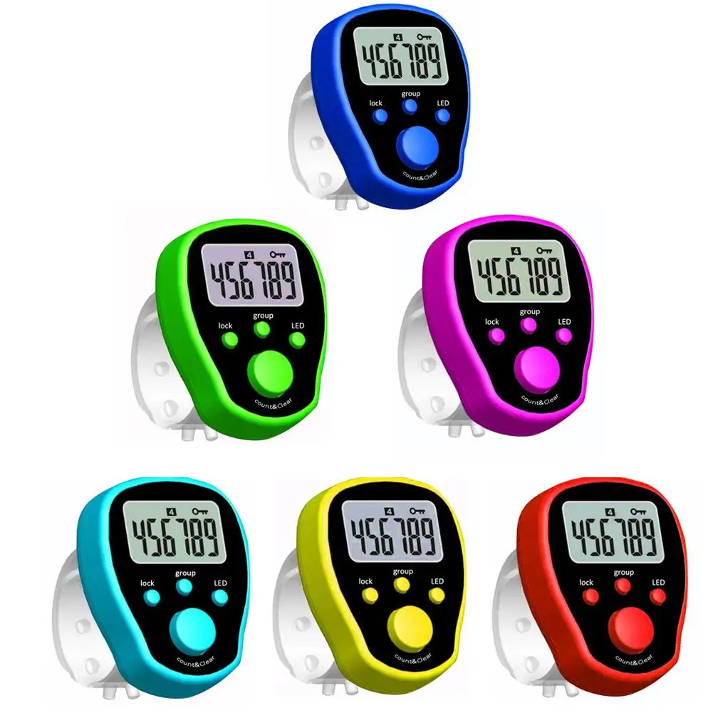 

1pc Finger Counter Chanting LCD Electronic Digital Tally Counter With Time Ring Chanting Register Random Delivery