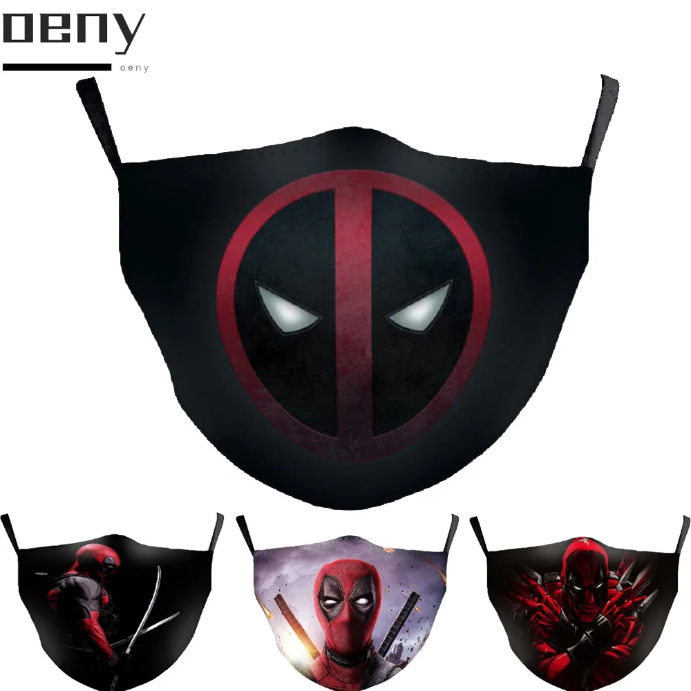 

Superhero Iron Man Deadpool Captain America Cosplay Masks Fabric Deadpool Printed Cosplay Anime Adult Facemask Party Costumes