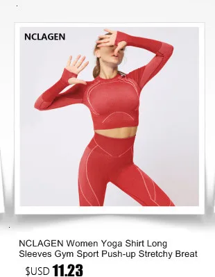 NCLAGEN, Женский бесшовный костюм для йоги, спортивный бюстгальтер, леггинсы, комплект, комбинированное боди для спортзала, дышащий, пуш-ап, укороченный топ, фитнес колготки, штаны