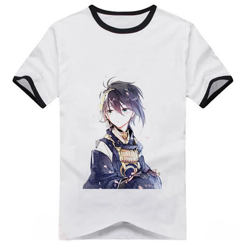 Аниме Touken Ranbu футболка Mikazuki Munechika Souzasamonji унисекс Повседневная футболка с коротким рукавом карнавальный костюм футболка с принтом