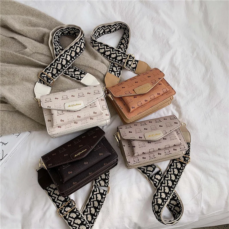 

2019 Autumn & Winter New Style WOMEN'S Bag Printed Envelope Square Bag Cat Pattern Ethnic-Style Strap Shoulder Square Bag