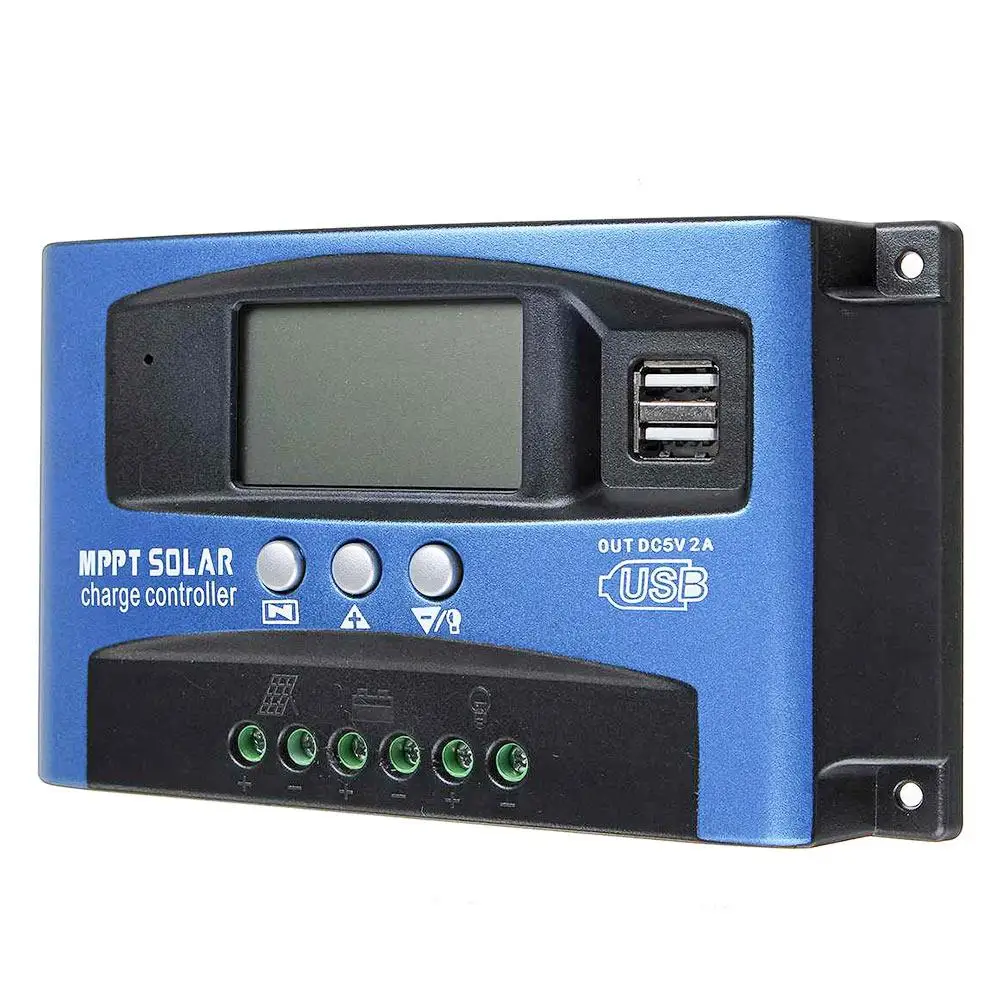 Controlador de Carga Mppt Controlador Solar Duplo 5v - 2a Reversa Conexão Proteção Barco Casa Display Lcd Usb 7 Painel solar