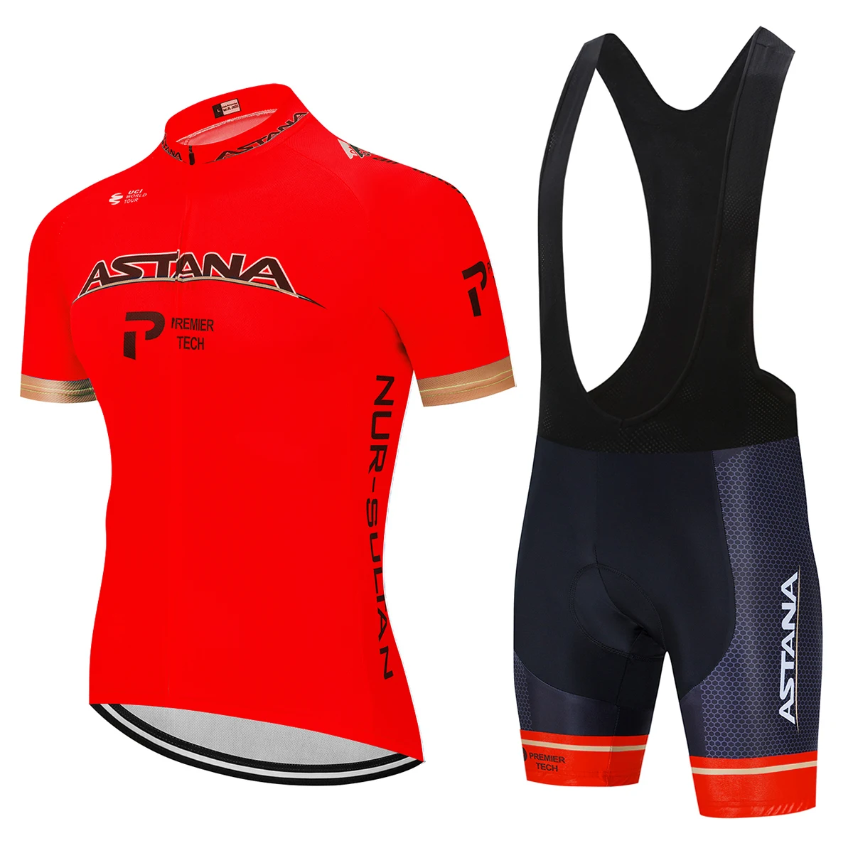 New 2020 Red Astana Cycling team jersey 9D bike shorts set Quick Dry Mens Bicycle clothes team pro BIKE Maillot Culotte