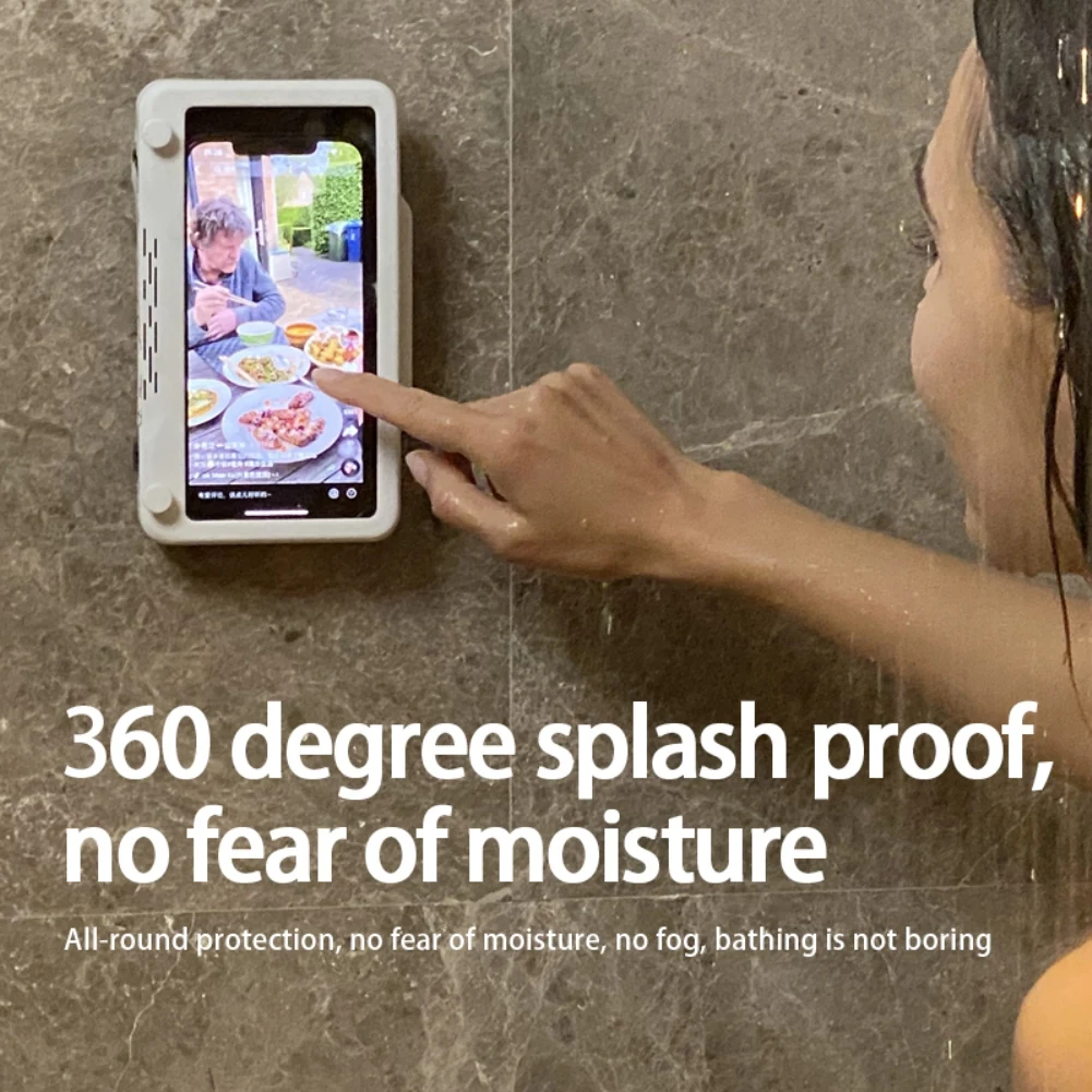 Liner Tablet Or Phone Holder Waterproof Case Box Wall Mounted All Covered Mobile Shelves Self-Adhesive Shower Accessories | Мобильные