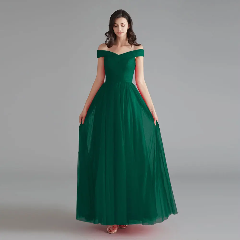 Красота Emily элегантные 2019 Длинные свадебные платья с открытыми плечами Тюль свадебное платье 9 видов стилей Vestido de dama de honor