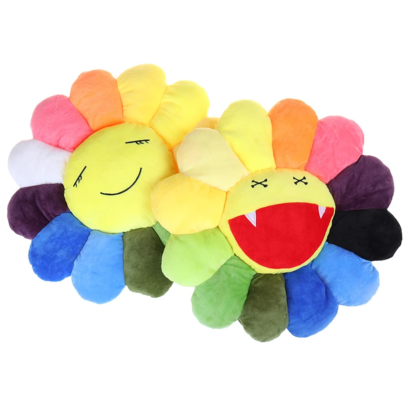 40CM Seat Cushion Rainbow Pillow Sun Flower Doll Pillow Cushion Realistic Plush Toys Children's Gifts A/B