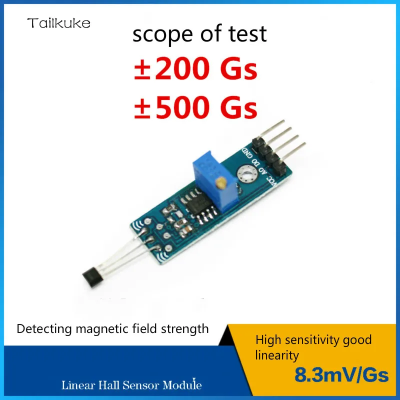 Linear Hall Sensor Module High Sensitivity 8.3mv/g Analog Output