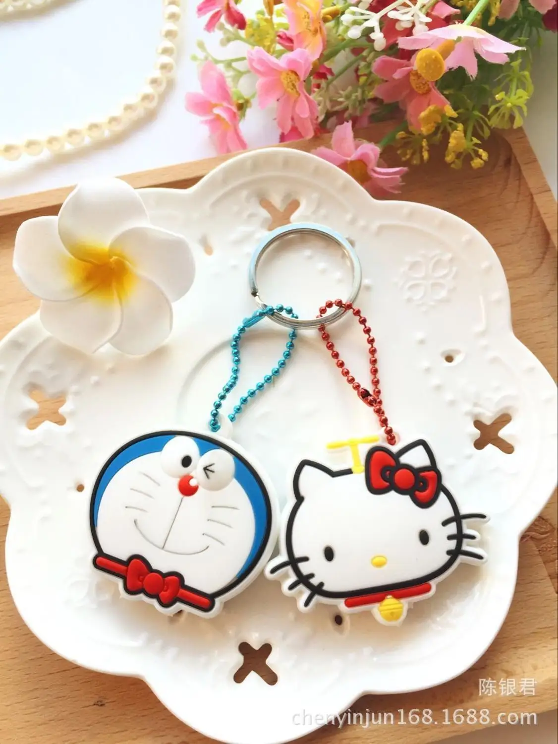 Милый hello kitty Cat набор ключей Merlot два близнеца 2 брелок набор ключей XW-D28