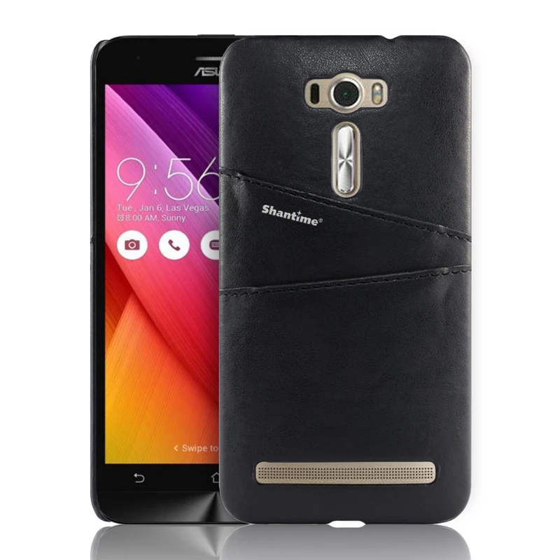 Для Asus Zenfone 2 Laser ZE601KL ZD551KL из искусственной кожи чехол для Asus Zenfone 2 Laser ZE500KL ZE550KL чехол для телефона с отделениями для визиток - Цвет: BLACK