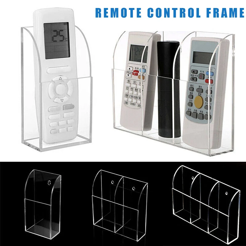 Acrylic TV Air Conditioner Remote Control Holder 1-3 Case Wall Mount Storage Box for Home TN88