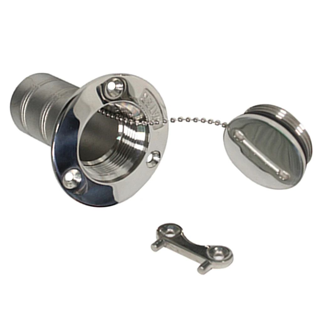 Stainless Steel Yacht RV Deck Funnel Water Oil Inlet Filler with Keyless Cap