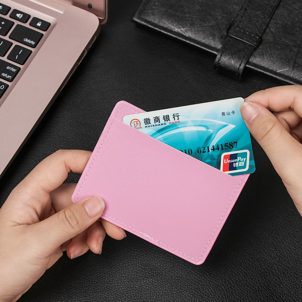 Разноцветный защитный чехол для банковских кредитных карт из искусственной кожи, двойной чехол для удостоверения личности, Товары для офиса и школы