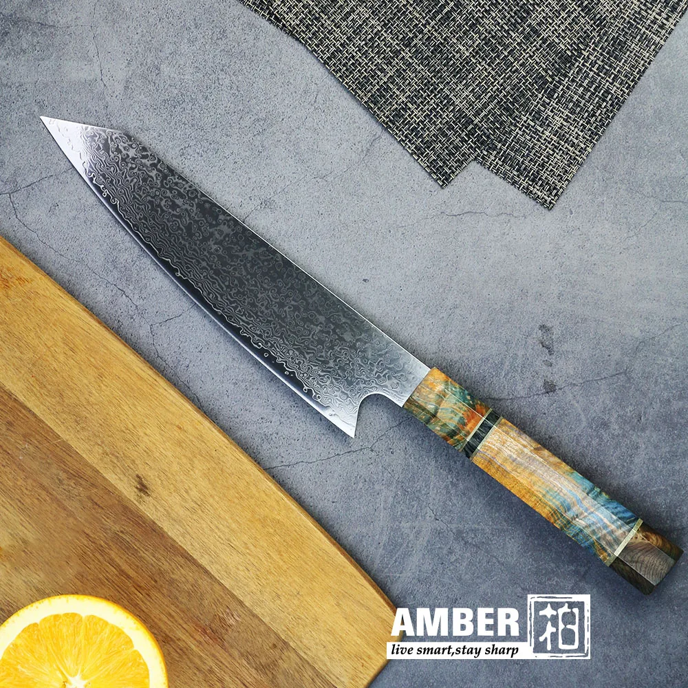 Faca âmbar chef damasco de 8 polegadas,