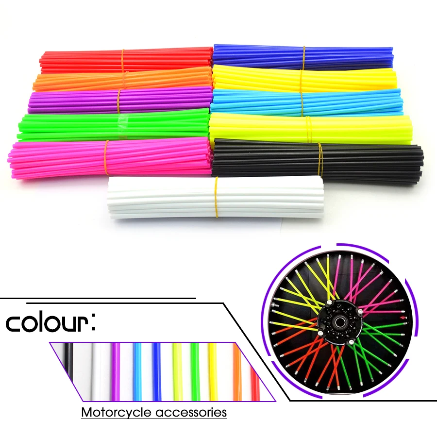 Motorcycle Wheel Rim Spoke Skins Covers Wrap Decor Protector Kit for aprilia  Kawasaki  Suzuki Honda Ducati -D ..