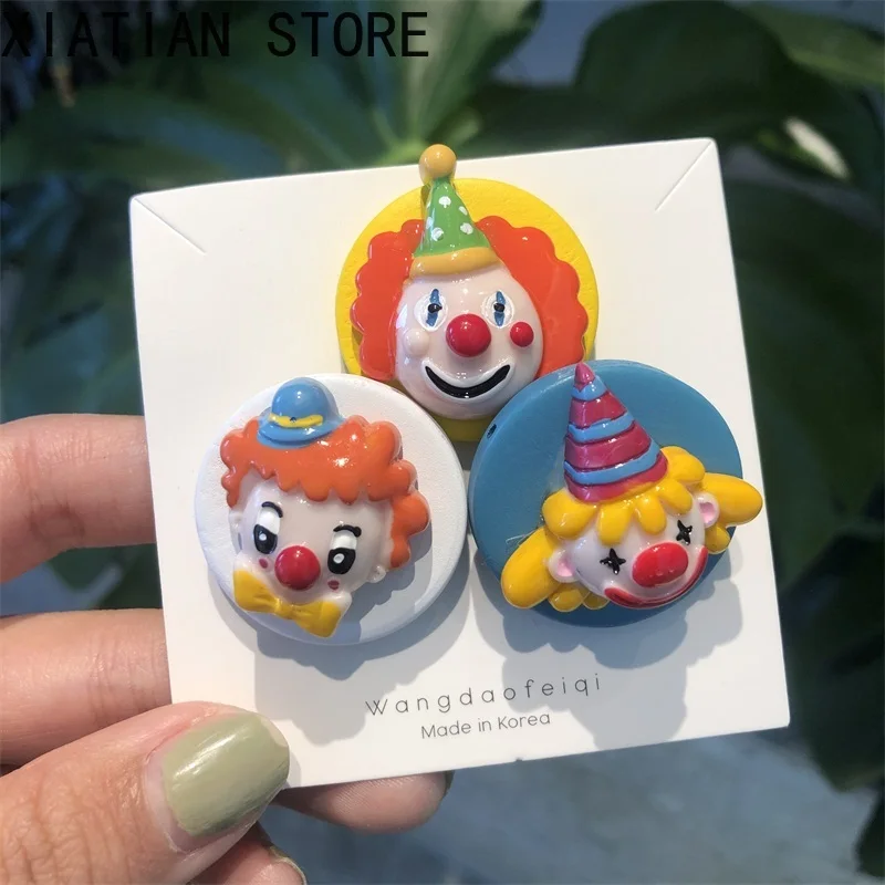 Корейские серьги милые с мультяшным рисунком для женщин красочные детские