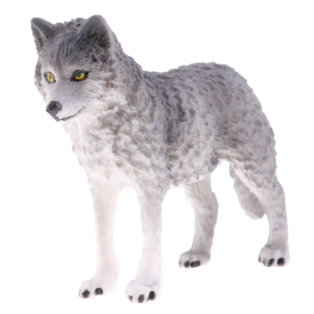 2Pcs Realistic Wolf Animal Model Figure Figurine Action Figures Kid Children Educational Toy Home Decor Decoration Accessories