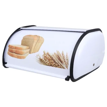 

1Pc Metal Small Drum Bread Box Durable Storage Case Space-saving Storage Box