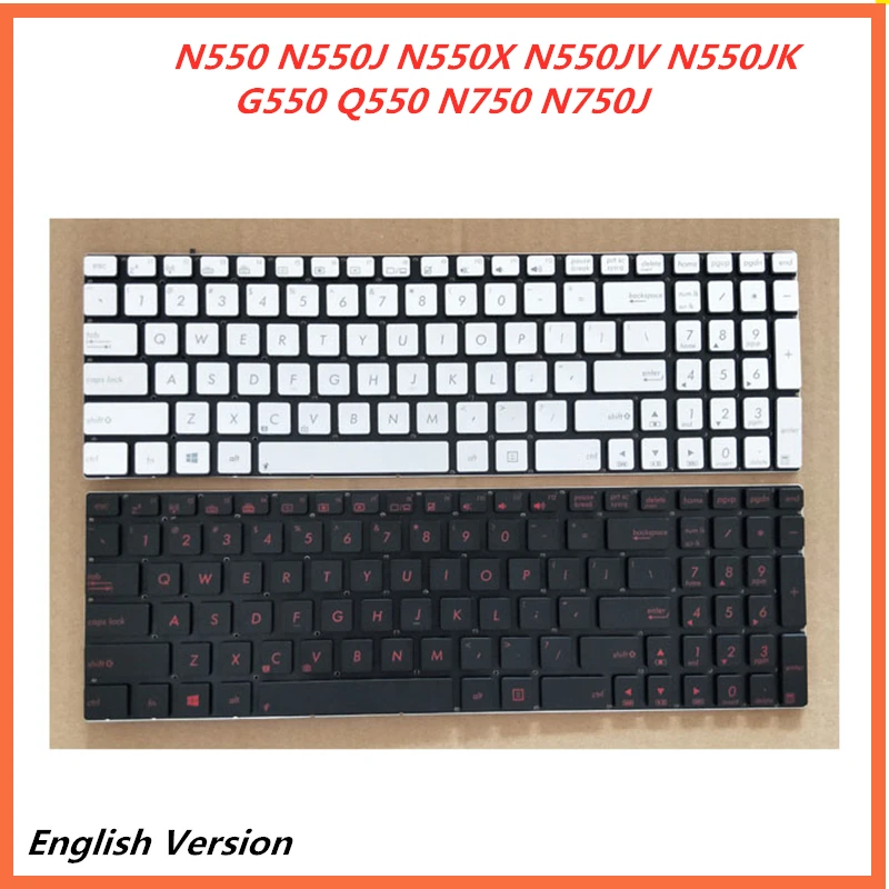 Ноутбук английская клавиатура для ноутбука Asus N550 N550J N550X N550JV N550JK G550 Q550 N750 N750J