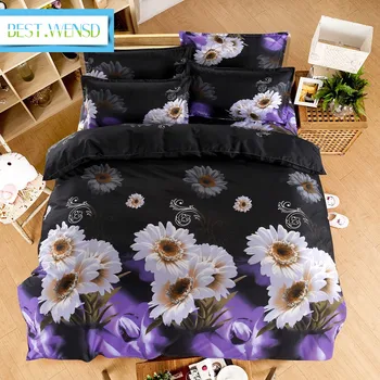 

BEST.WENSD Luxury home textiles Jacquard beds rose Lily panda animals 4pcs bedsheet set King dekbedovertrek -housse de coquette,
