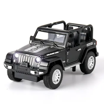 

1:32 high simulation jeep wrangler convertible sound and light alloy car model children's off-road vehicle pull back model