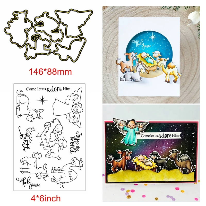 

Metal Cutting Dies Match Combine Clear Silicone Stamps Angel Camel Baby Cow Horse Letter DIY Handmade Card New Stencils Hot Sale