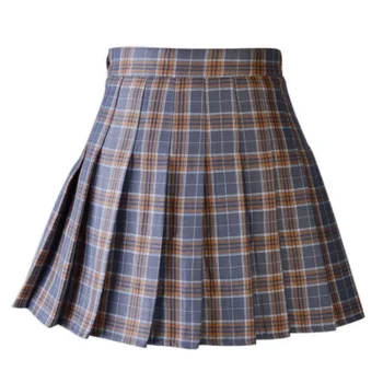 

Women Girls Plaid Skirt High Waist Pleated Skater Skirt A-line School Skirt Uniform With Inner Shorts Casual Skirts