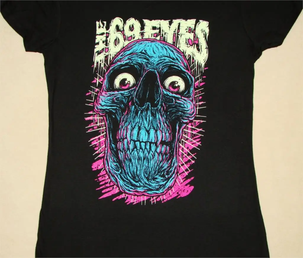 

The 69 Eyes Babydoll Blue Skull Juniors Shirt NEW S M L