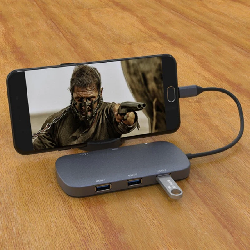 Тип-c док-станция тип-c концентратор конвертер HDMI кард-ридер Usb3.0 тип-c конвертер