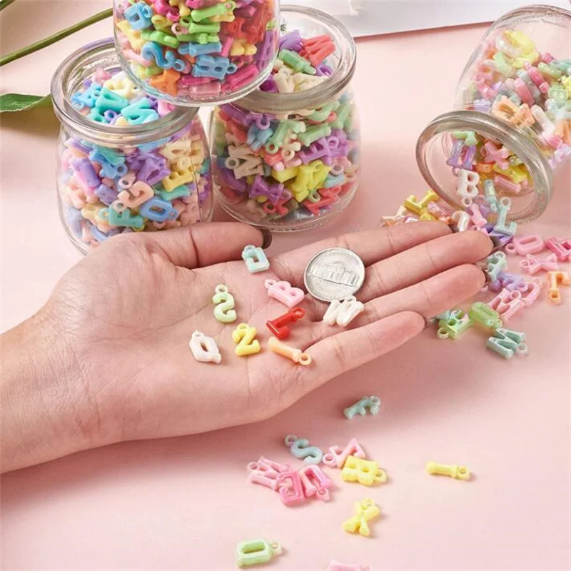 DoreenBeads Plastic Charms Capital Alphabet/ Letter At Random Color  Pendants DIY Making Bracelets Necklace Jewelry Gift,1Packet