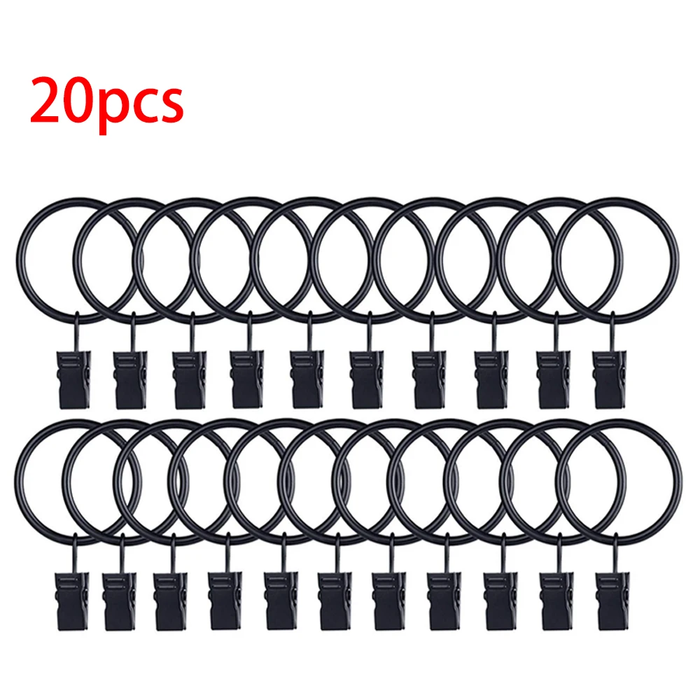 30 Pcs Curtain Rings With Clips, Rustproof Metal Drapery Ring, 25mm,11 人気新品