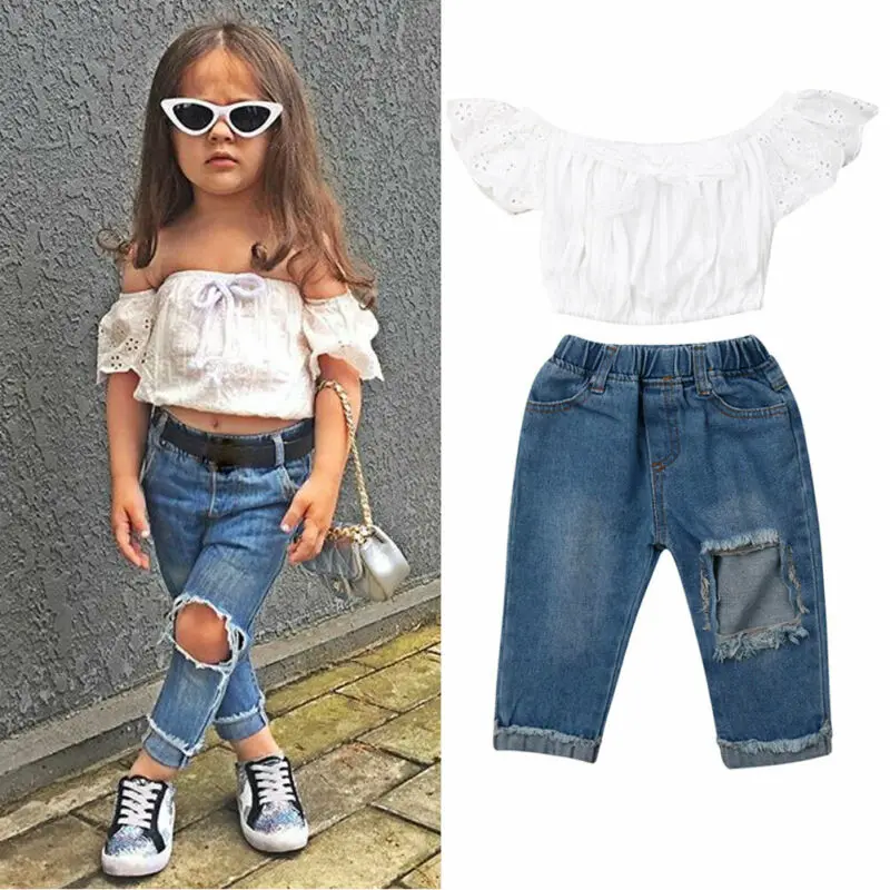 new fashion jeans top for girl 2019