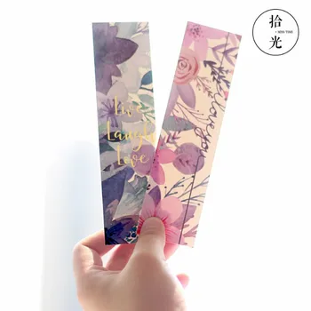 

30pcs/box Beautiful Poetic Flower Paper Bookmark Book Holder Message Card Gift Stationery